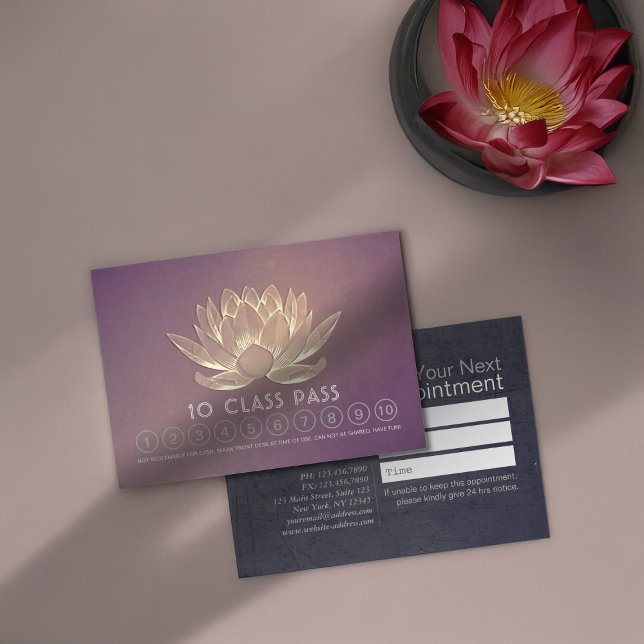Yoga Studio Classe Pass Fidélité Rendez-vous Lotus (Créateur téléchargé)