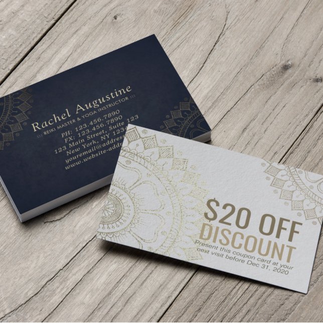 YOGA Studio Coupon rabais Loyalty Gold Mandala (Créateur téléchargé)