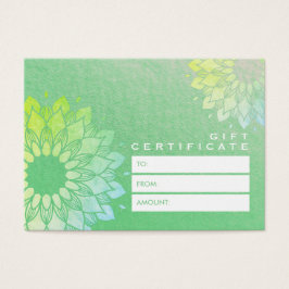 YOGA Studio Gift Certificate Gold Mandala Flowers