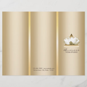 Yoga Studio Gold Lotus Logo Spa Brochures Tri-Fold