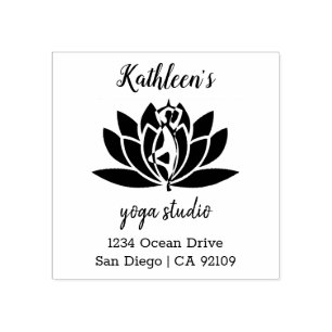 Yoga Studio Individuelle Name Business Rücksendea Gummistempel