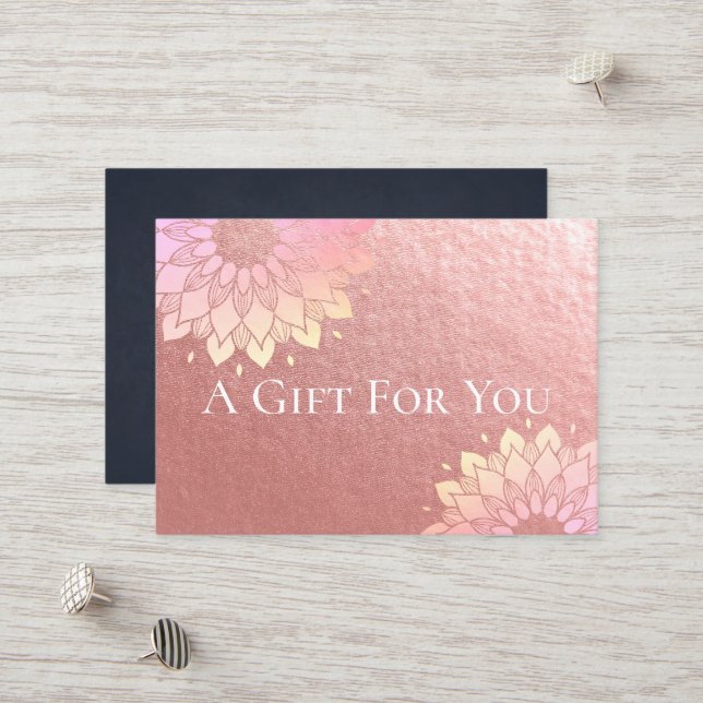 Yoga Studio Instructeur Mandala Certificat cadeau (Devant/Arrière en situation)