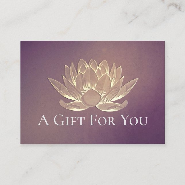YOGA Studio Instructor Geschenkgutschein Gold Lotu Rabattkarte (Vorderseite)