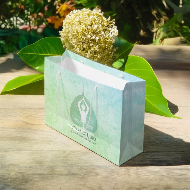 Yoga Studio Instructor Meditor Pose Bodhi Leaf Große Geschenktüte (Von Creator hochgeladen)