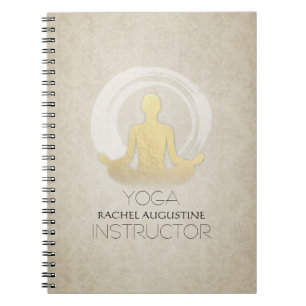 Yoga Studio Instructor Meditor Pose ZEN Symbol Notizblock