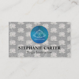 Yoga Studio Logo   Lotus Blume Muster Visitenkarte