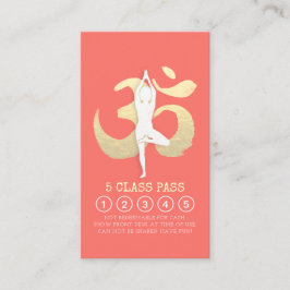 Yoga Studio Loyalty Class Pass Tree Pose OM Symbol Treuekarte