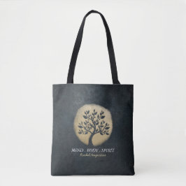 Yoga Studio Meditation Instructor Black Gold Tree Tasche