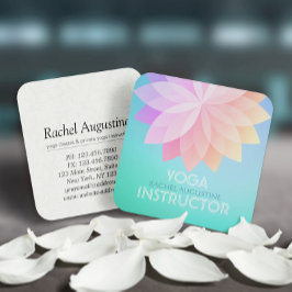 YOGA Studio Meditation Instructor Colorful Mandala Quadratische Visitenkarte