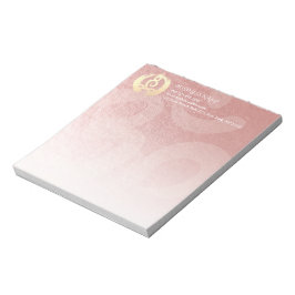 Yoga Studio Meditation Instructor Gold ZEN OM Sign Notizblock