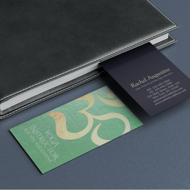Yoga Studio Meditation Instructor Life Coach OM Visitenkarte (Von Creator hochgeladen)