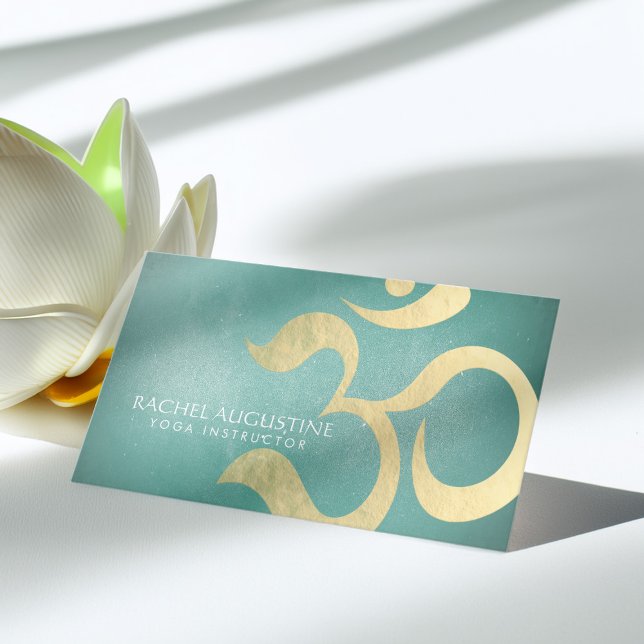 Yoga Studio Meditation Instructor Life Coach OM Visitenkarte (Von Creator hochgeladen)