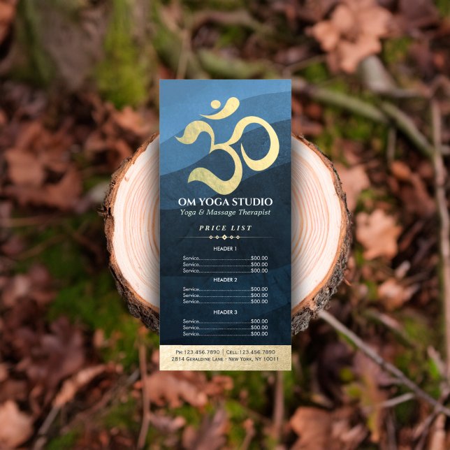 Yoga Studio Meditation Instructor Om Price List Ra Werbekarte (Von Creator hochgeladen)