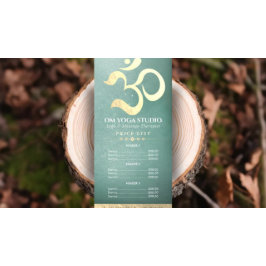 Yoga Studio Meditation Instructor Om Price List Werbekarte