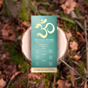 Yoga Studio Meditation Instructor Om Price List Werbekarte