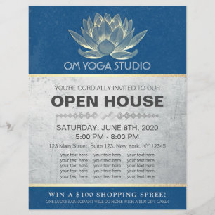 YOGA Studio Meditation Instructor Open House Lotus Flyer