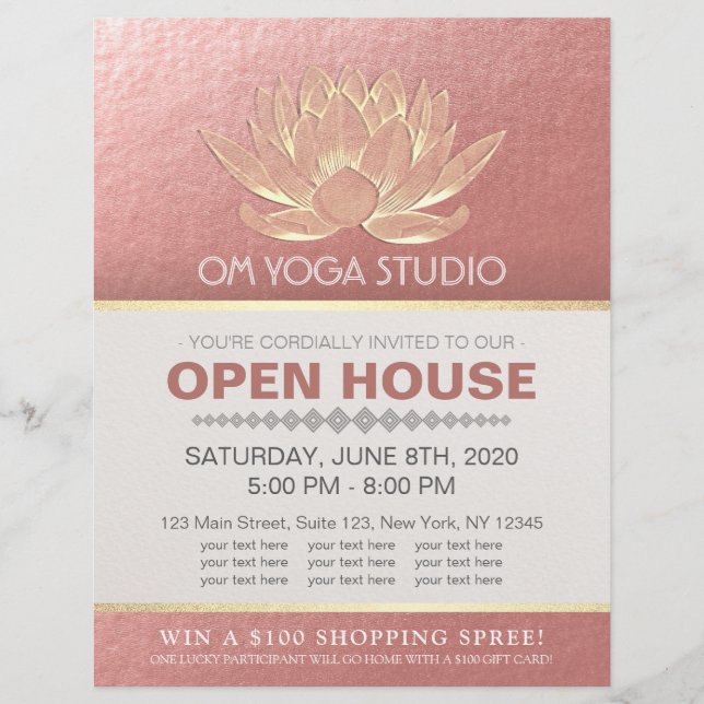 YOGA Studio Meditation Instructor Open House Lotus Flyer (Vorne)