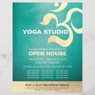Yoga Studio Meditation Instruktor Om Open House Flyer