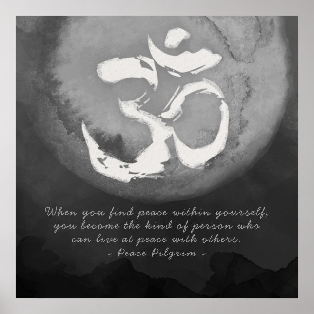 Yoga Studio Meditation Reiki Master OM Sign Quotes Poster (Vorne)