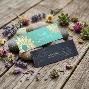 Yoga-Studio-Meditationslehrer Golden Mandala Mini Visitenkarte