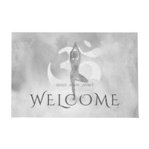 Yoga Studio Meditationslehrer Willkommen Om Sign
