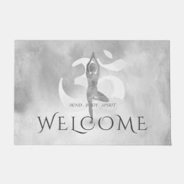 Yoga Studio Meditationslehrer Willkommen Om Sign Fußmatte