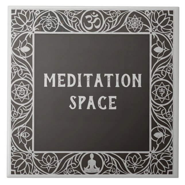 Yoga-Studio-Meditationsraum-Name-Schild Fliese (Vorderseite)
