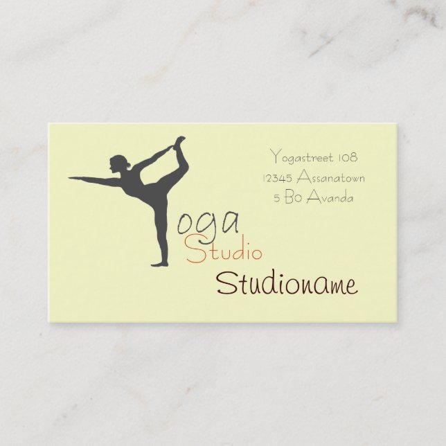 Yoga-Studio oder Lehrer-Visitenkarte Visitenkarte (Vorderseite)
