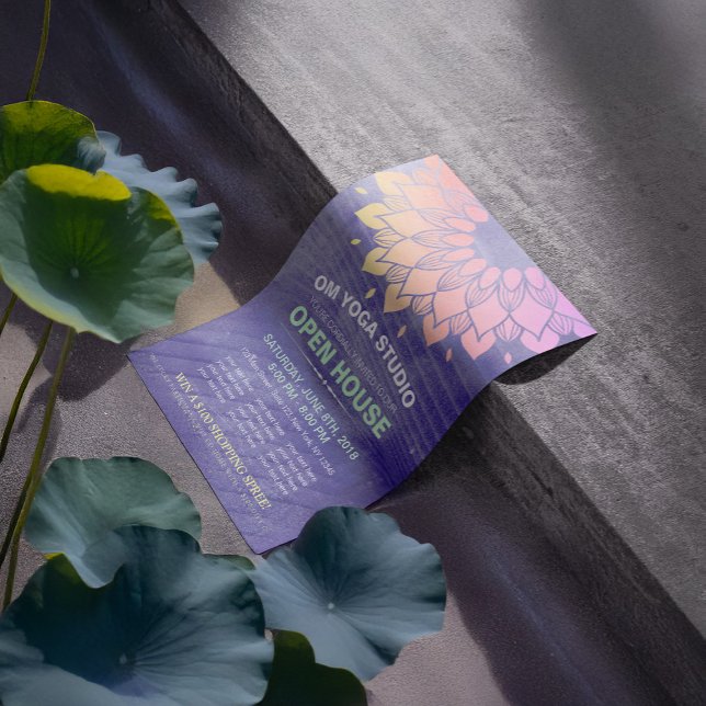 YOGA Studio Open House Gold Foil Mandala Flyer (Von Creator hochgeladen)