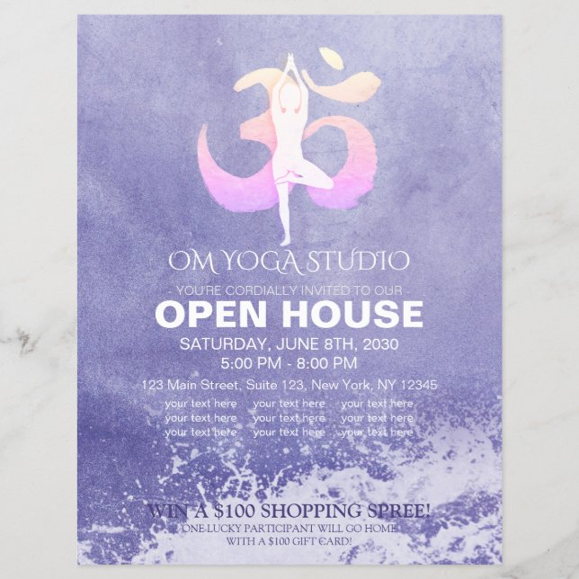 YOGA Studio Open House Mediation Pose Flyer (Vorne)