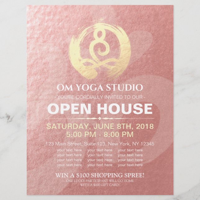 YOGA Studio Open House Meditation Haltung Zen-Zeic Flyer (Vorne)