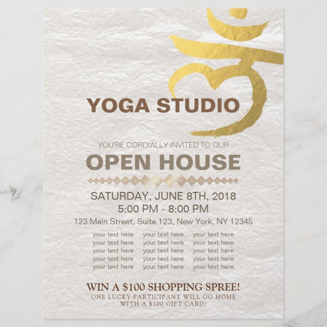YOGA Studio Open House Meditation Root Chakra Sign Flyer (Vorne)
