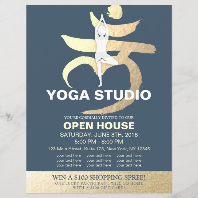 YOGA Studio Open House Meditation Root Chakra Sign Flyer (Vorne)