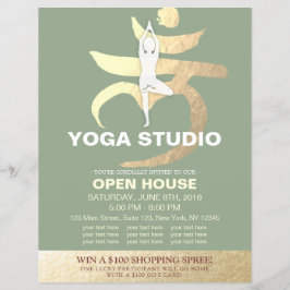 YOGA Studio Open House Meditation Root Chakra Sign Flyer