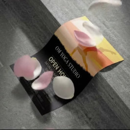 YOGA Studio Open House Sunset Moon Salutation Pose Flyer