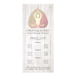 YOGA Studio Price List Mediation Pose Bodhi Leaf Werbekarte