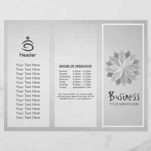 Yoga Studio Tri-Fold Brochure Lotus Floral Mandala