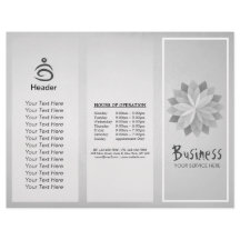 Yoga Studio Tri-Fold Broschüre Lotus Floral Mandal