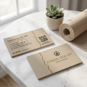 Yoga Studio Unternehmen Brown Paper Visitenkarte