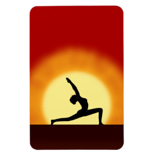 Yoga Sunrise Pose Shilhouette Große Flexi-Magnete Magnet