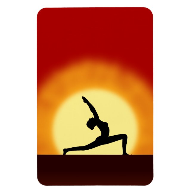 Yoga Sunrise Pose Shilhouette Große Flexi-Magnete Magnet (Vertikal)