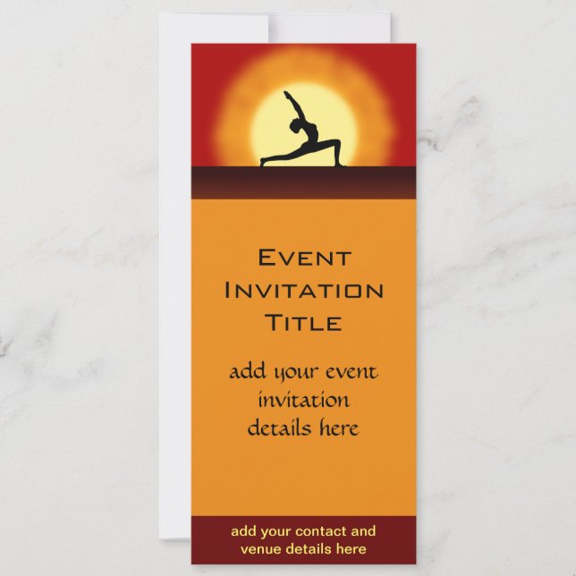Yoga Sunrise Pose Silhouette Einladung (Vorderseite)