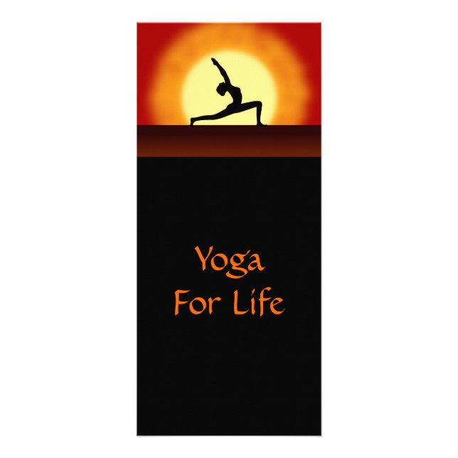 Yoga Sunrise Yoga Pose Silhouette Werbekarte (Vorne)