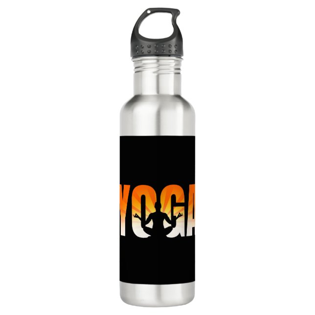 Yoga Sunshine Edelstahlflasche (Vorderseite)