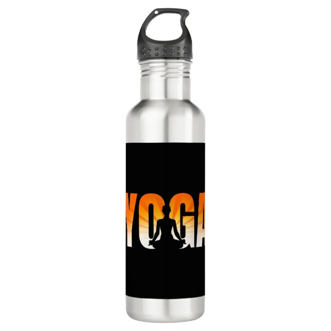 Yoga Sunshine Edelstahlflasche (Vorderseite)