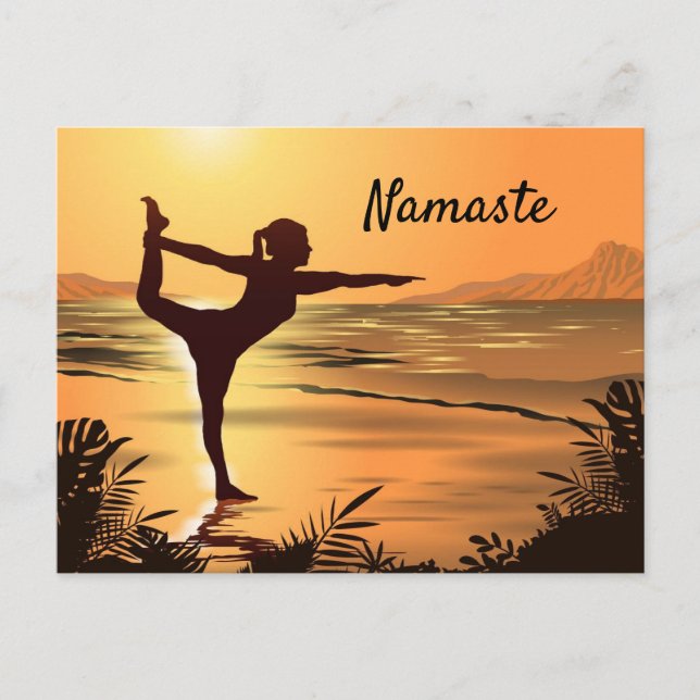 Yoga sur la plage Carte postale (Devant)
