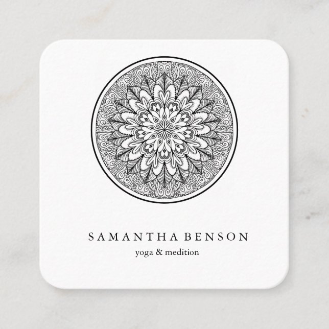 Yoga Symbol des Universums für das elegante Mandal Quadratische Visitenkarte (Vorderseite)