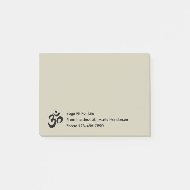 Yoga-Symbol-klebrige Notizblöcke Post-it Klebezettel (Vorderseite)