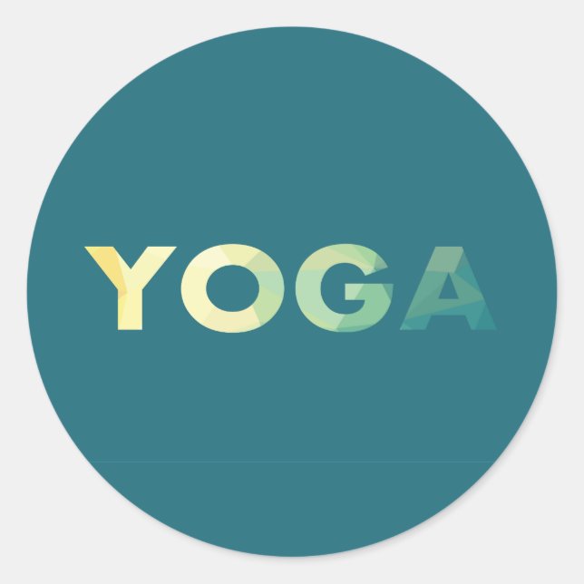 Yoga Text farbenfroh Runder Aufkleber (Vorderseite)