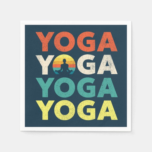Yoga-Textdesign Serviette (Vorderseite)